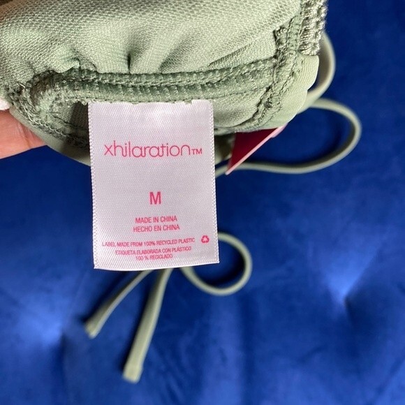Xhilaration Green Sage Crotchet Swim Bikini Top - Picture 7 of 7